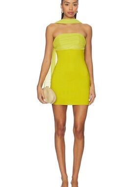 superdown Strapless Mini Dress with Scarf Trim
